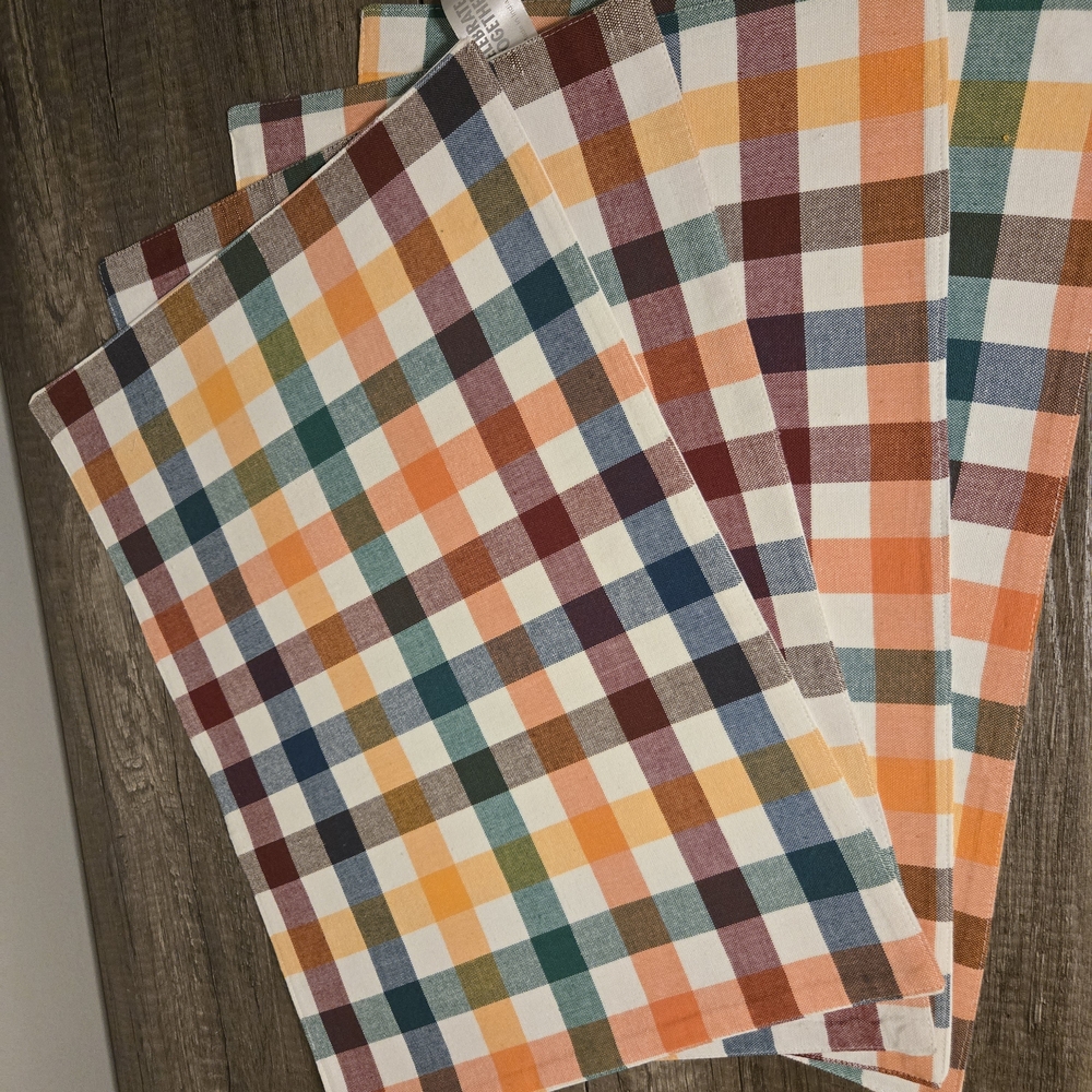 ✨ Celebrate Together Colorful Plaid Kitchen Placemats- Set of 8 ✨